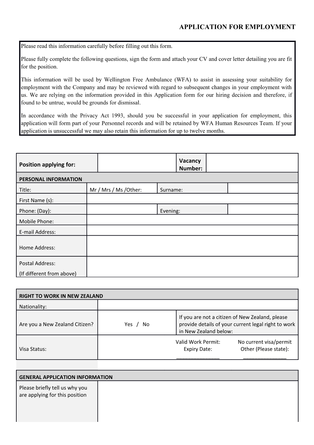 Application for Employment s54