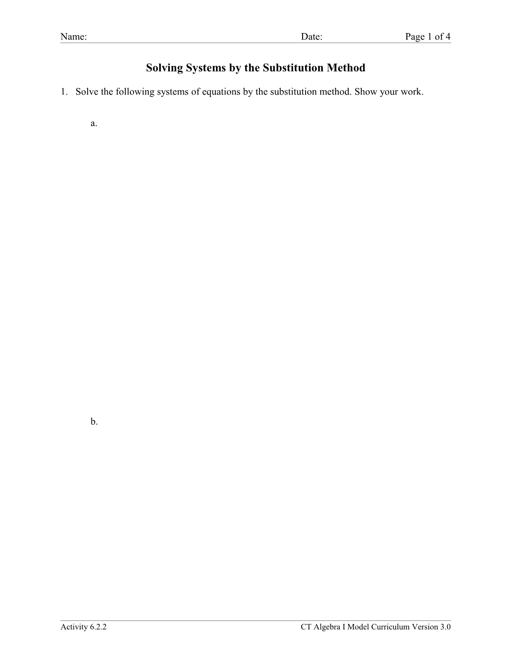 Solving Systems by the Substitution Method