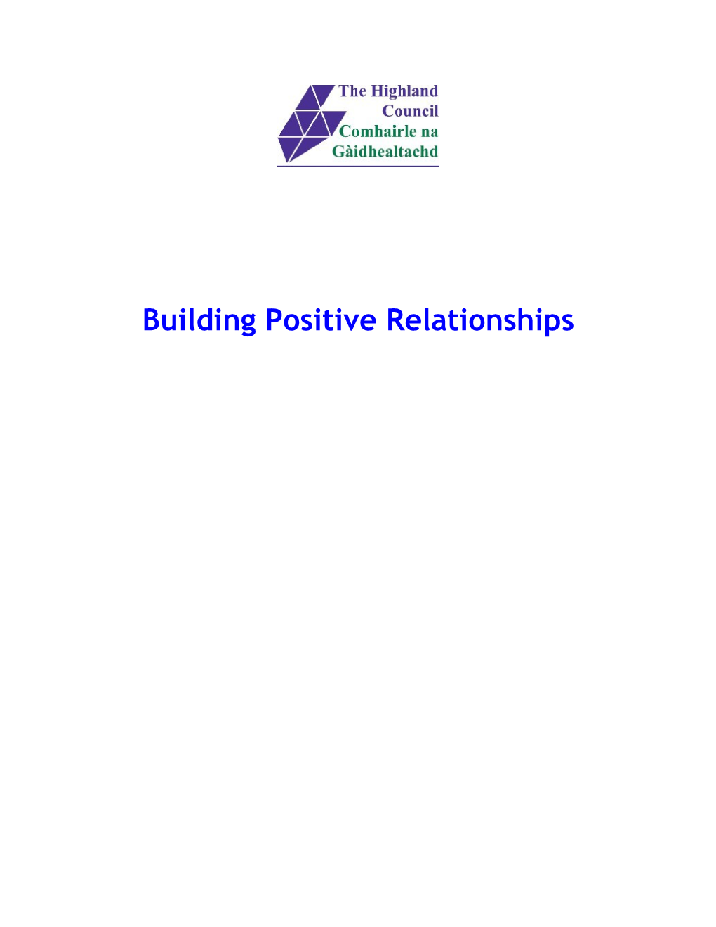 Building Positive Relationships