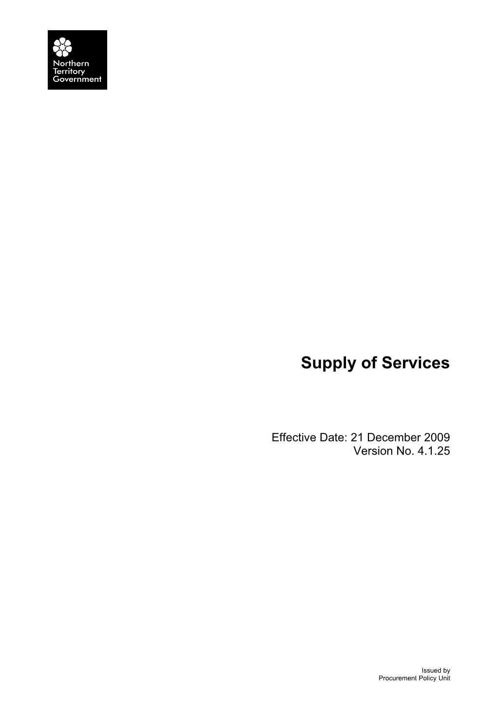 Supply of Services - V 4.1.25 (21 December 2009)