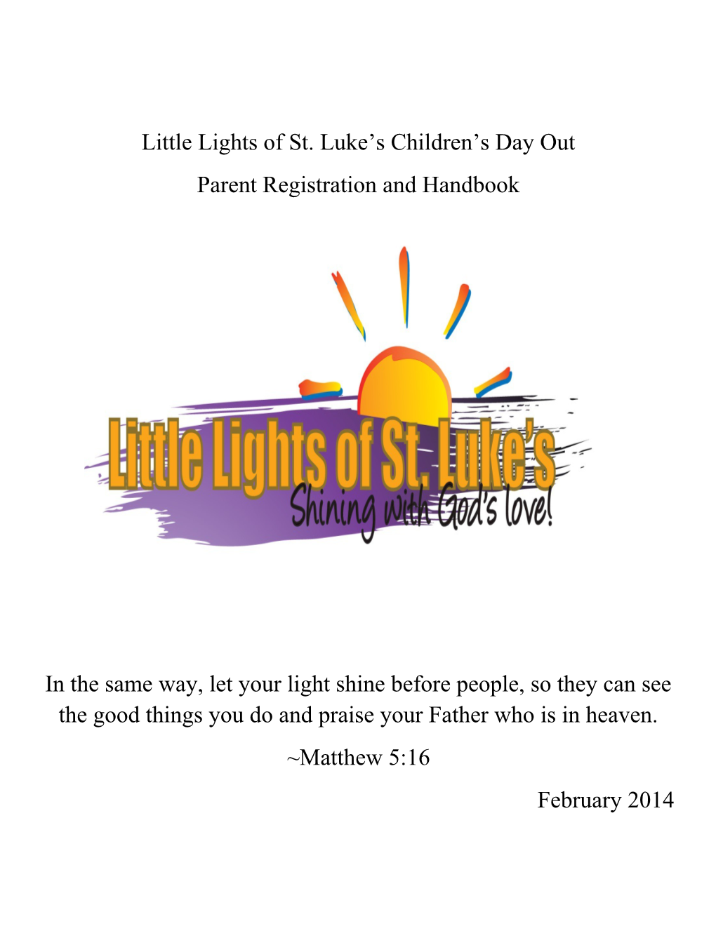 Little Lights of St. Luke S Children S Day Out