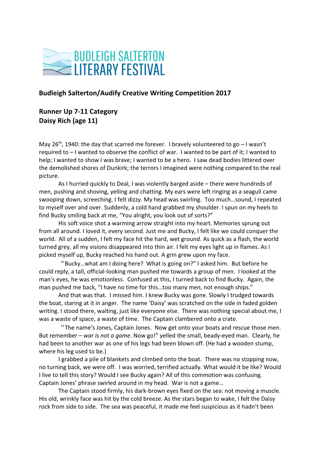Budleigh Salterton/Audify Creative Writing Competition 2017 s1