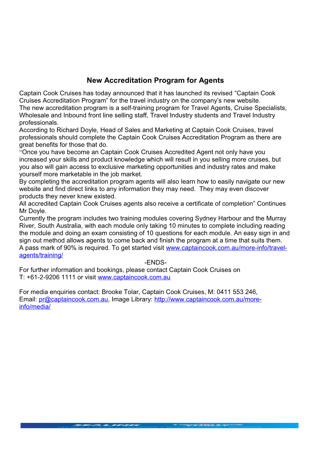 New Accreditation Program for Agents
