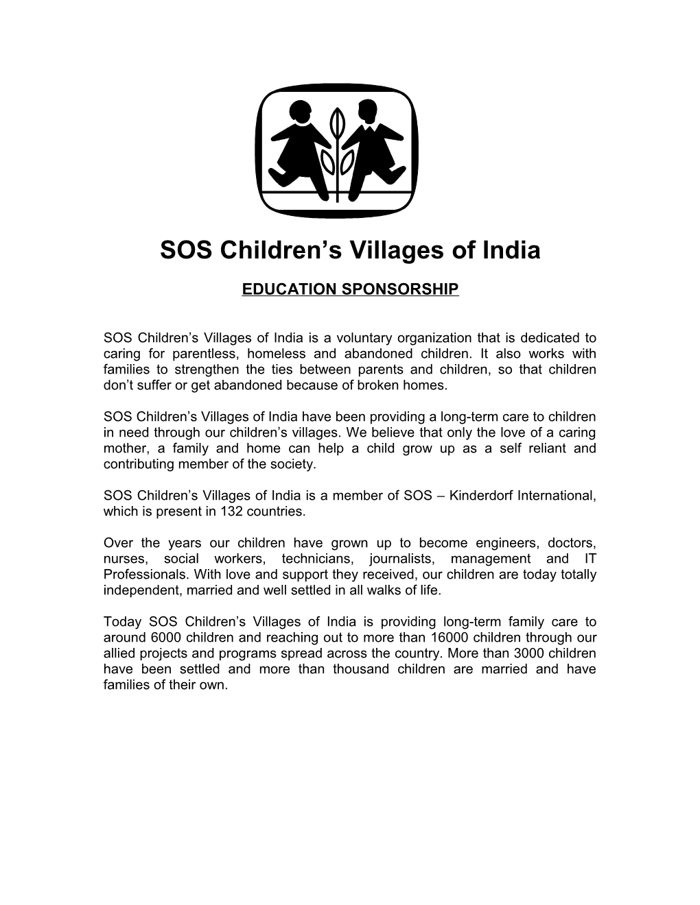 SOS Children S Villages of India