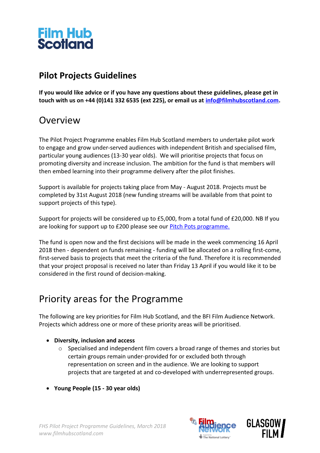 Pilot Projectsguidelines