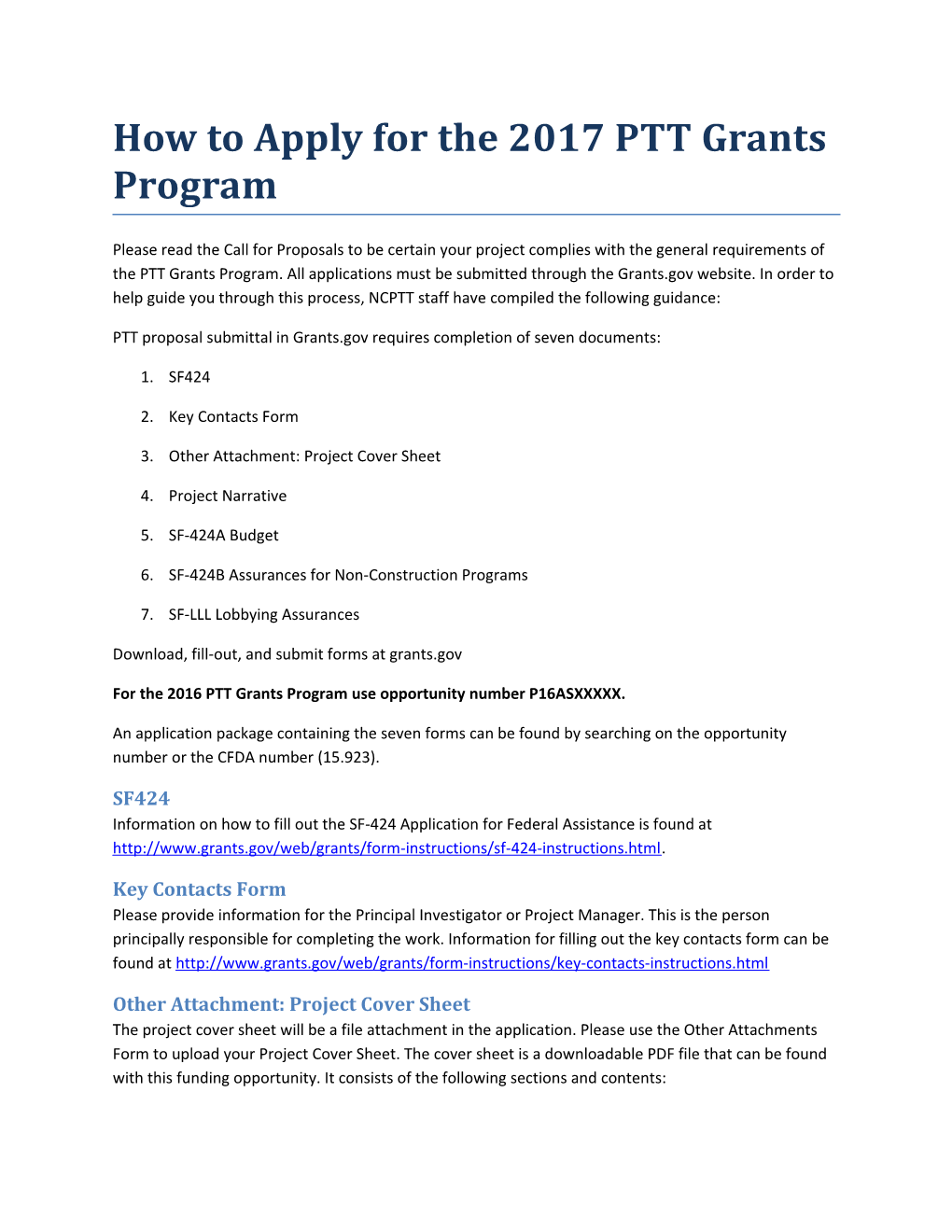 How to Apply for the 2017 PTT Grants Program