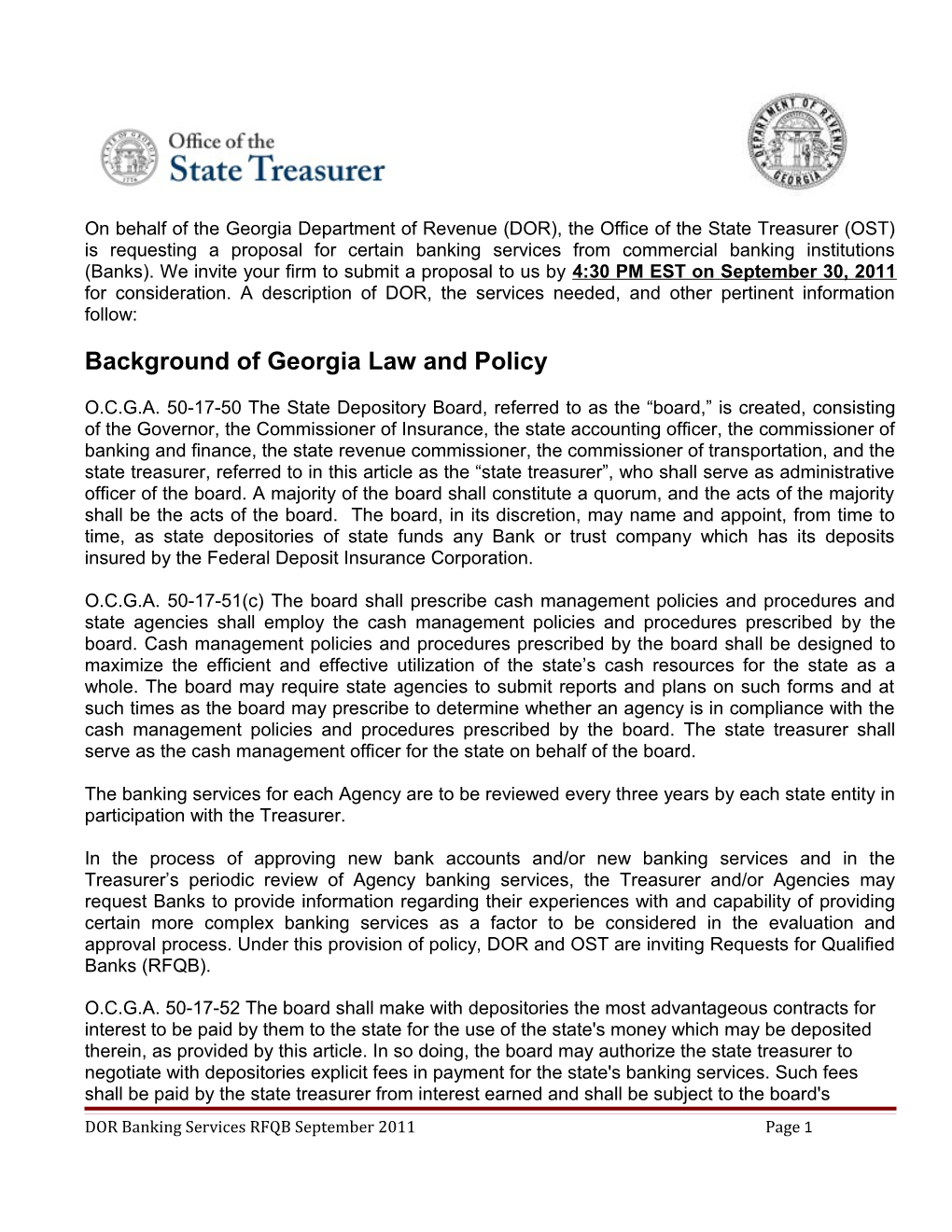 Background of Georgia Law and Policy