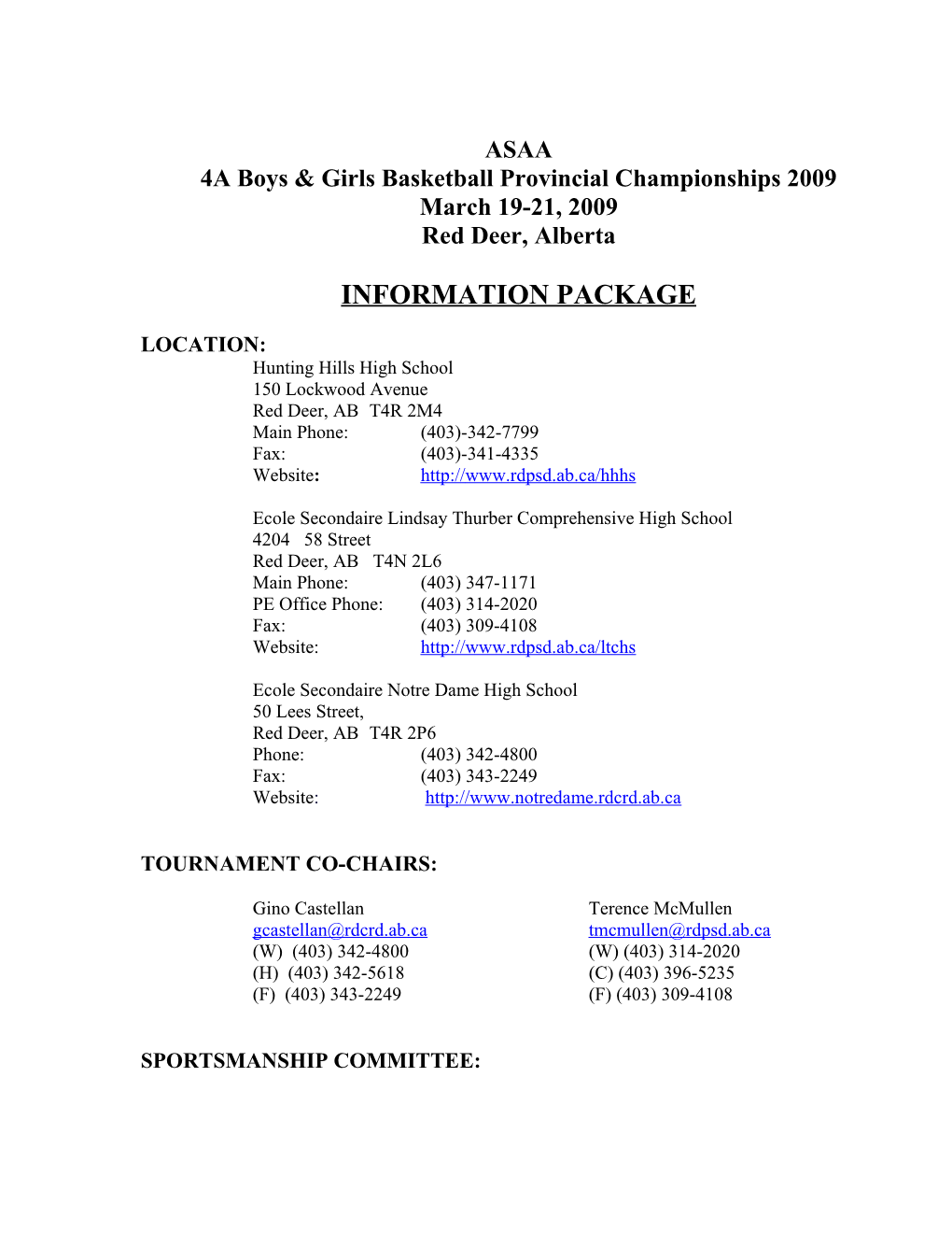 4A Boys& Girls Basketball Provincial Championships 2009