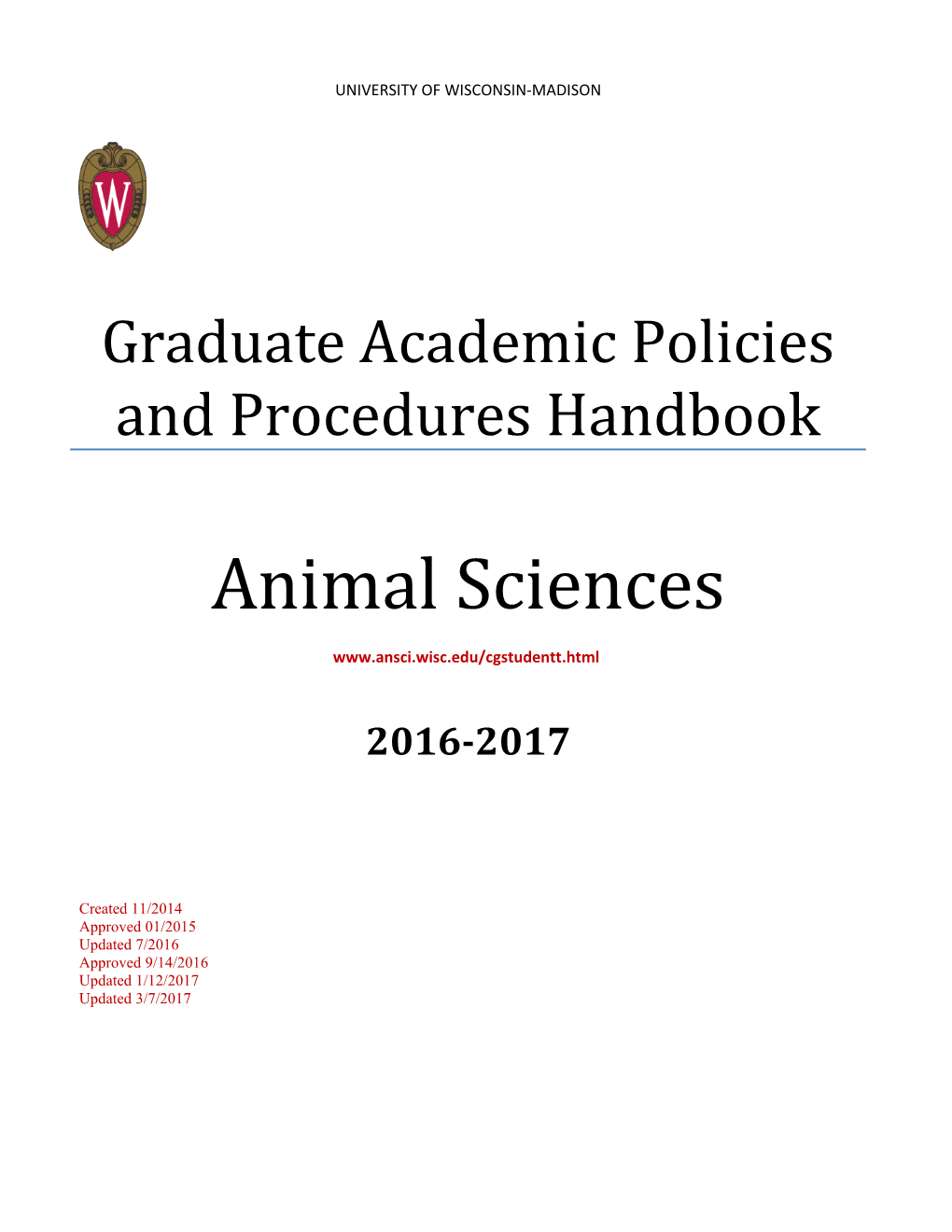 1. General Animal Sciences Degree Information 1