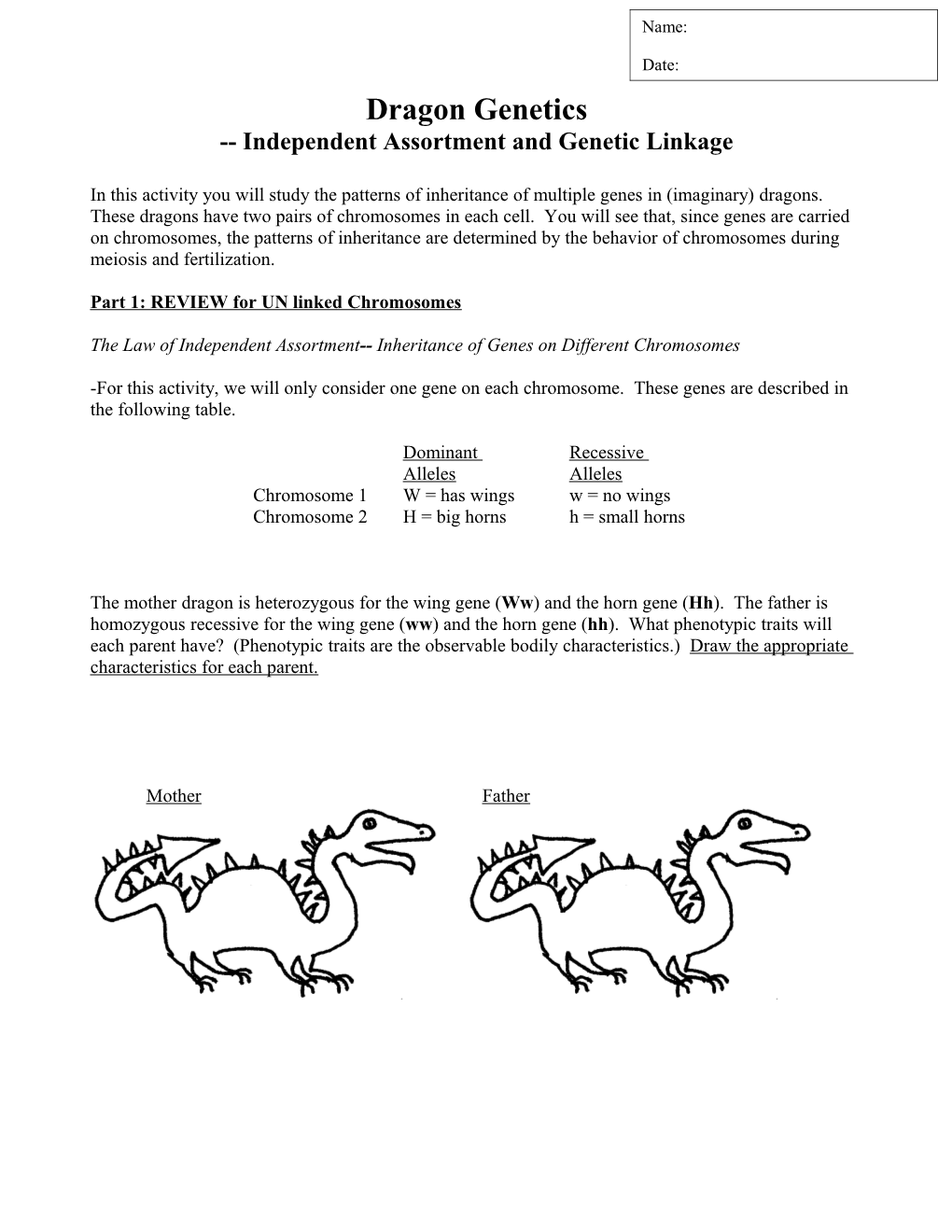 Independent Assortment and Genetic Linkage