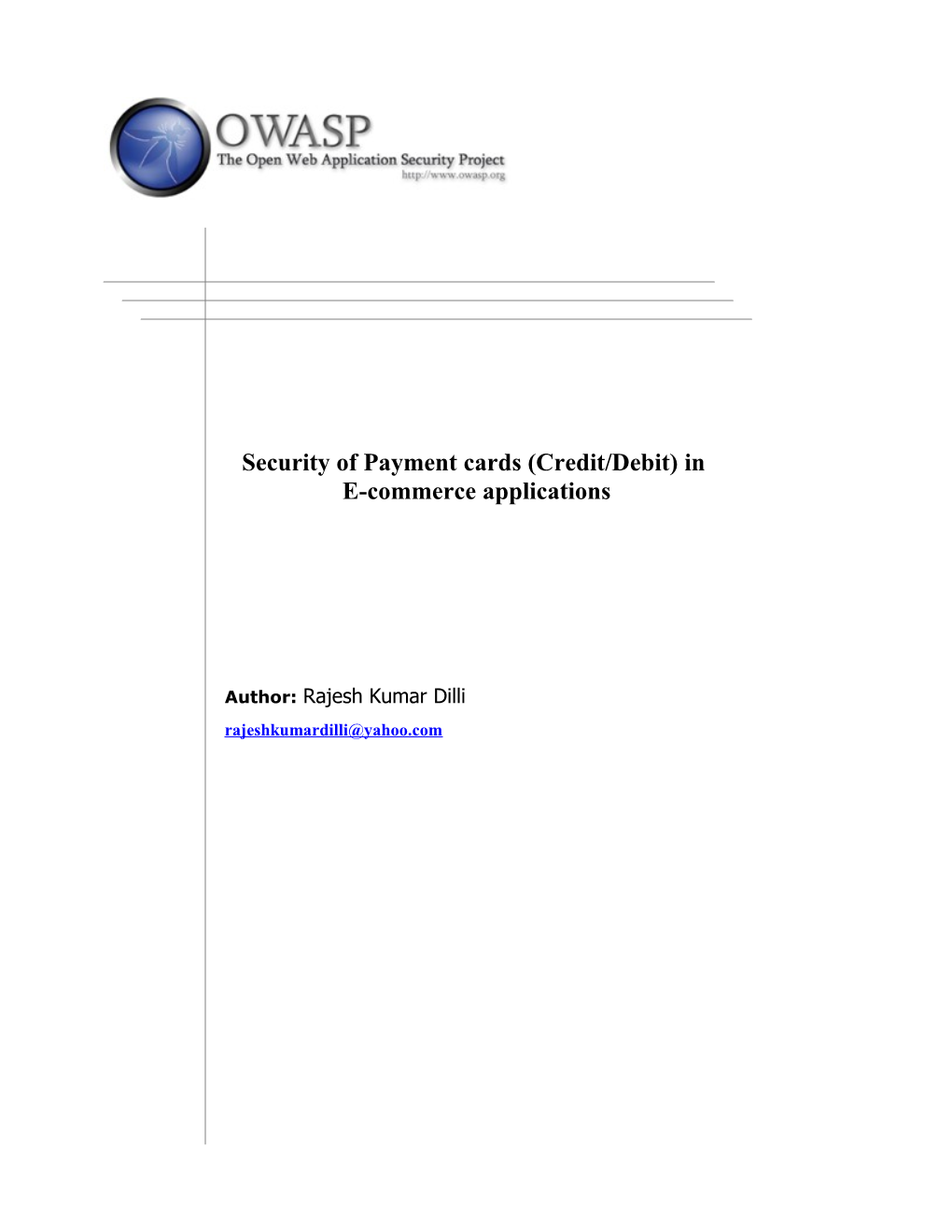 Security Of Payment Cards (Credit/Debit) Used In Applications