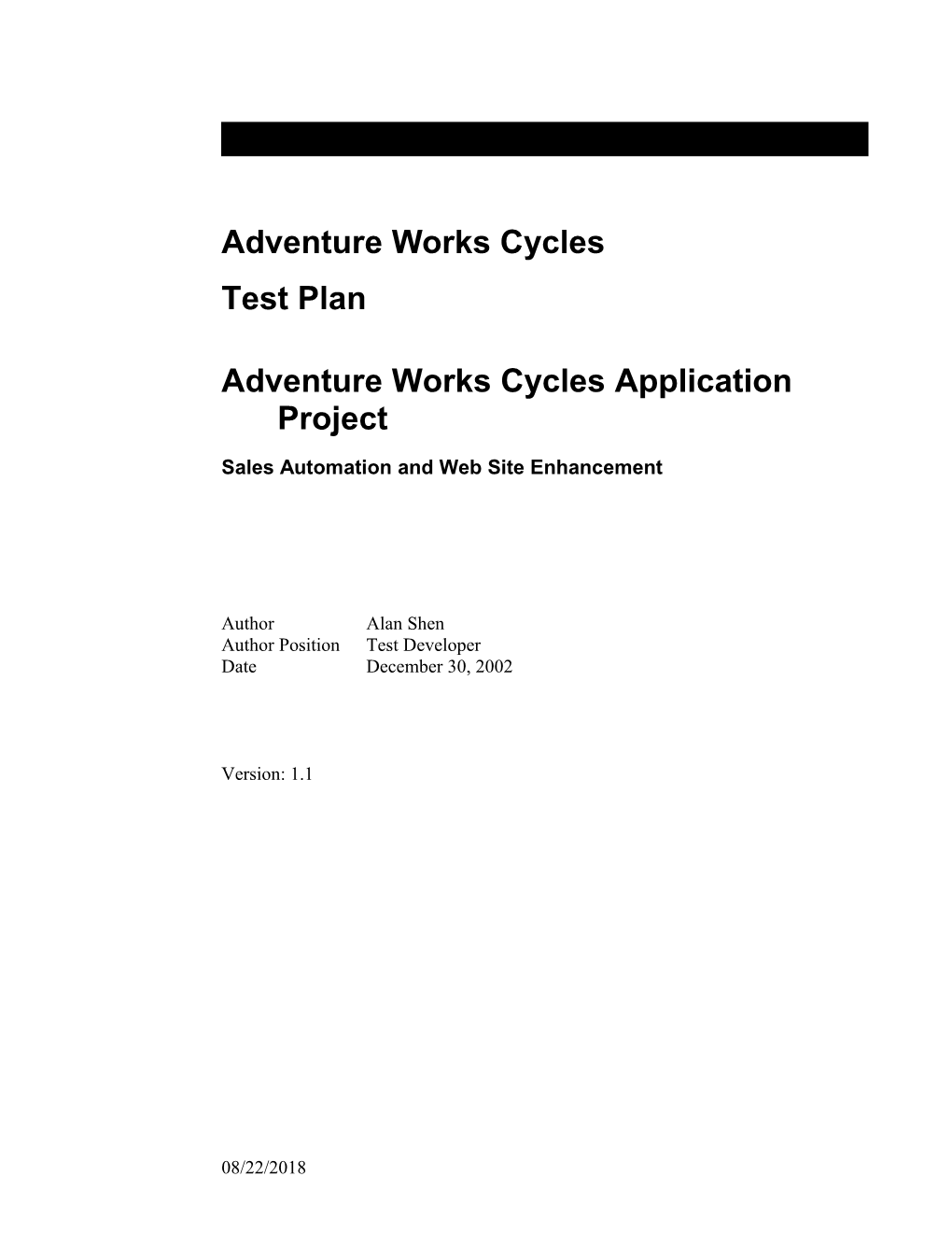 Adventure Works Cycles Application Project