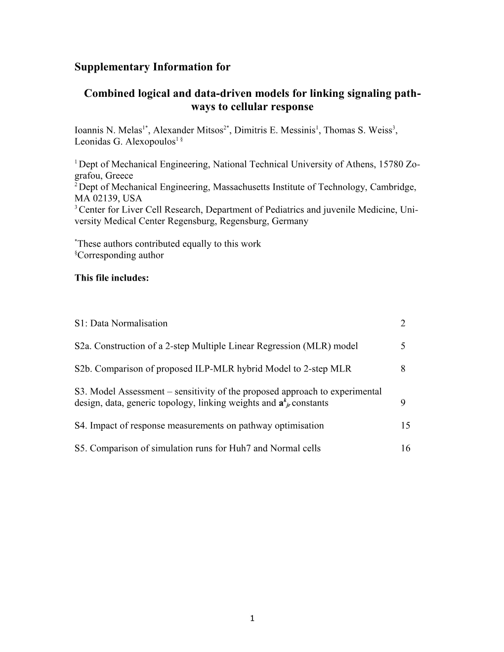 Molecular Systems Biology, Report