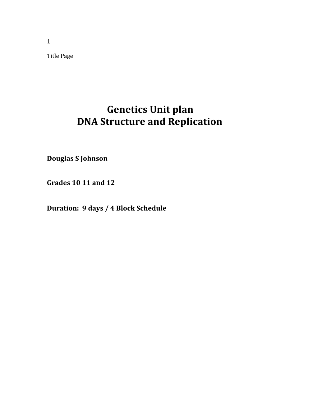 DNA Structure and Replication