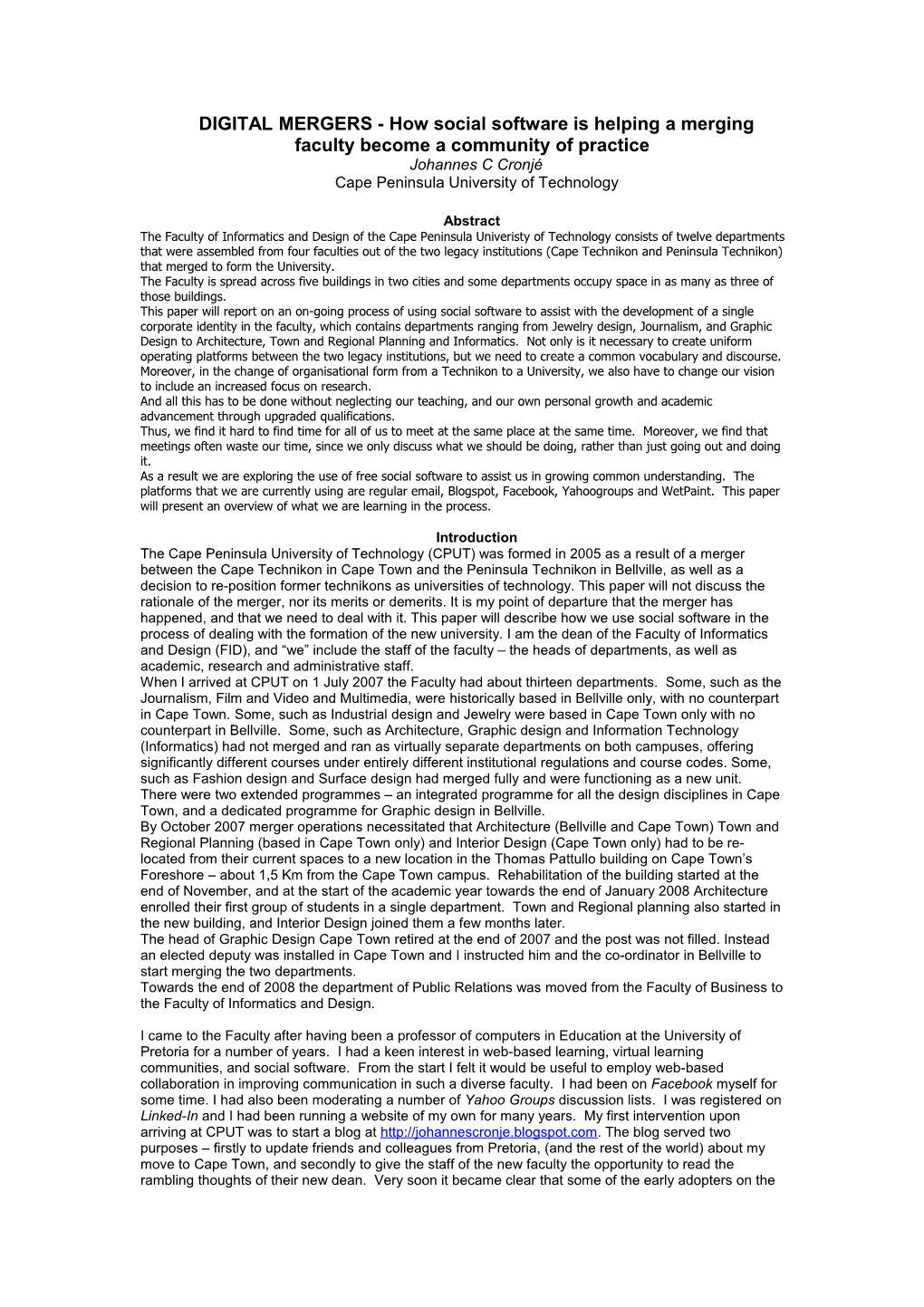 Format of Full Length Paper for SSWM 2004 International Conference