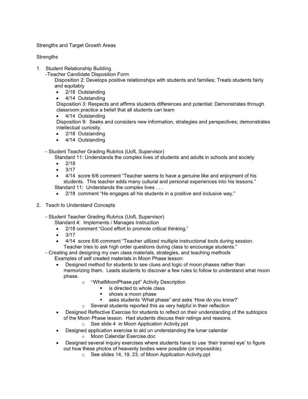 Strengths And Target Growth Areas