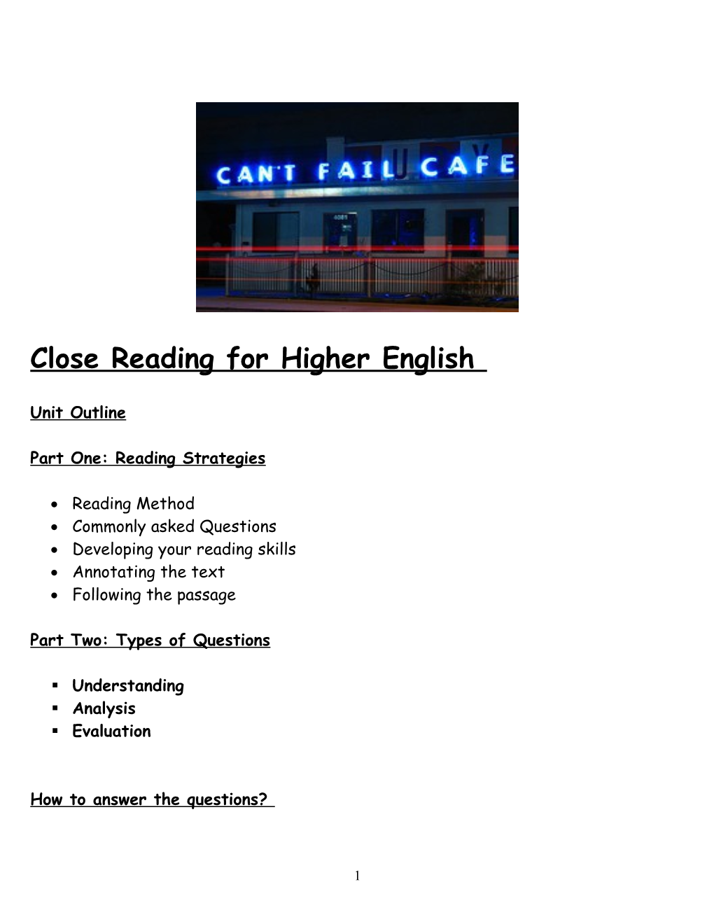 Close Reading for Higher English s2