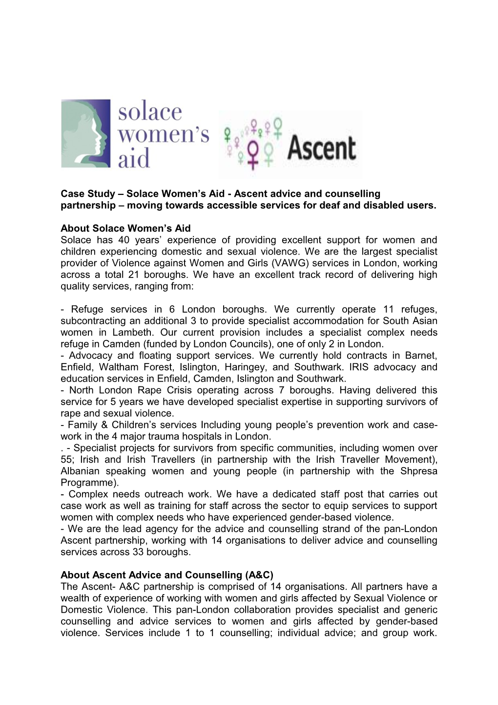 About Solace Women S Aid