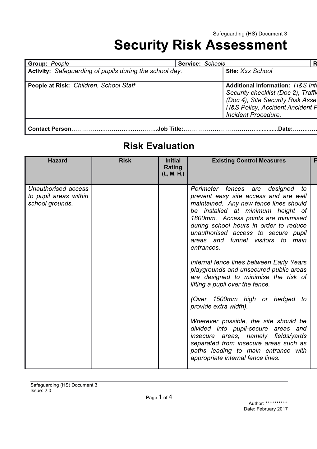 Document 3 - Security Risk Assessment