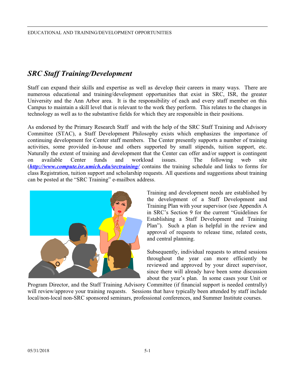 SRC Staff Training/Development