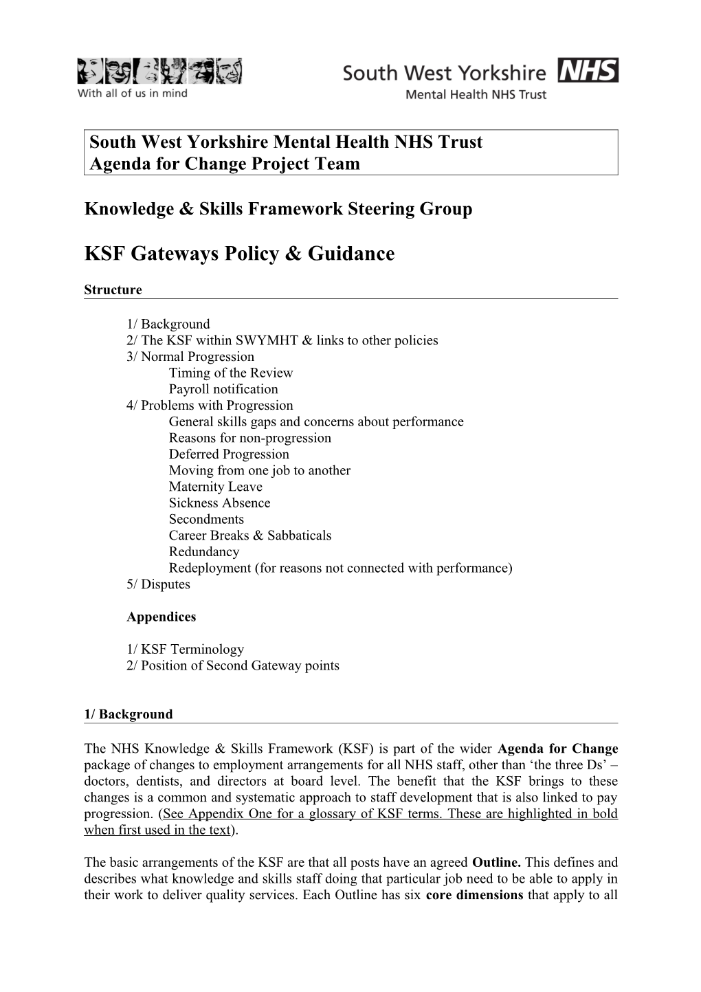 KSF Gateways Policy & Guidance