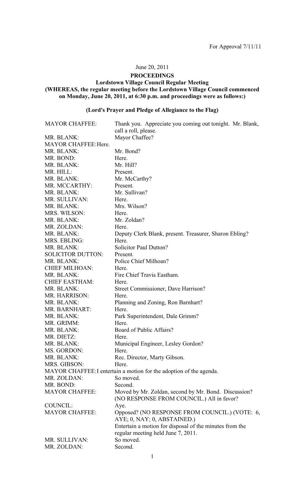 Lordstown Village Council Regular Meeting s1