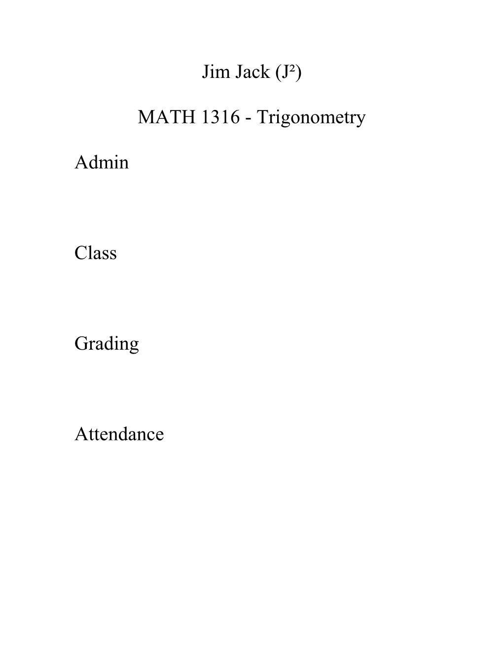 MATH 1316 - Trigonometry