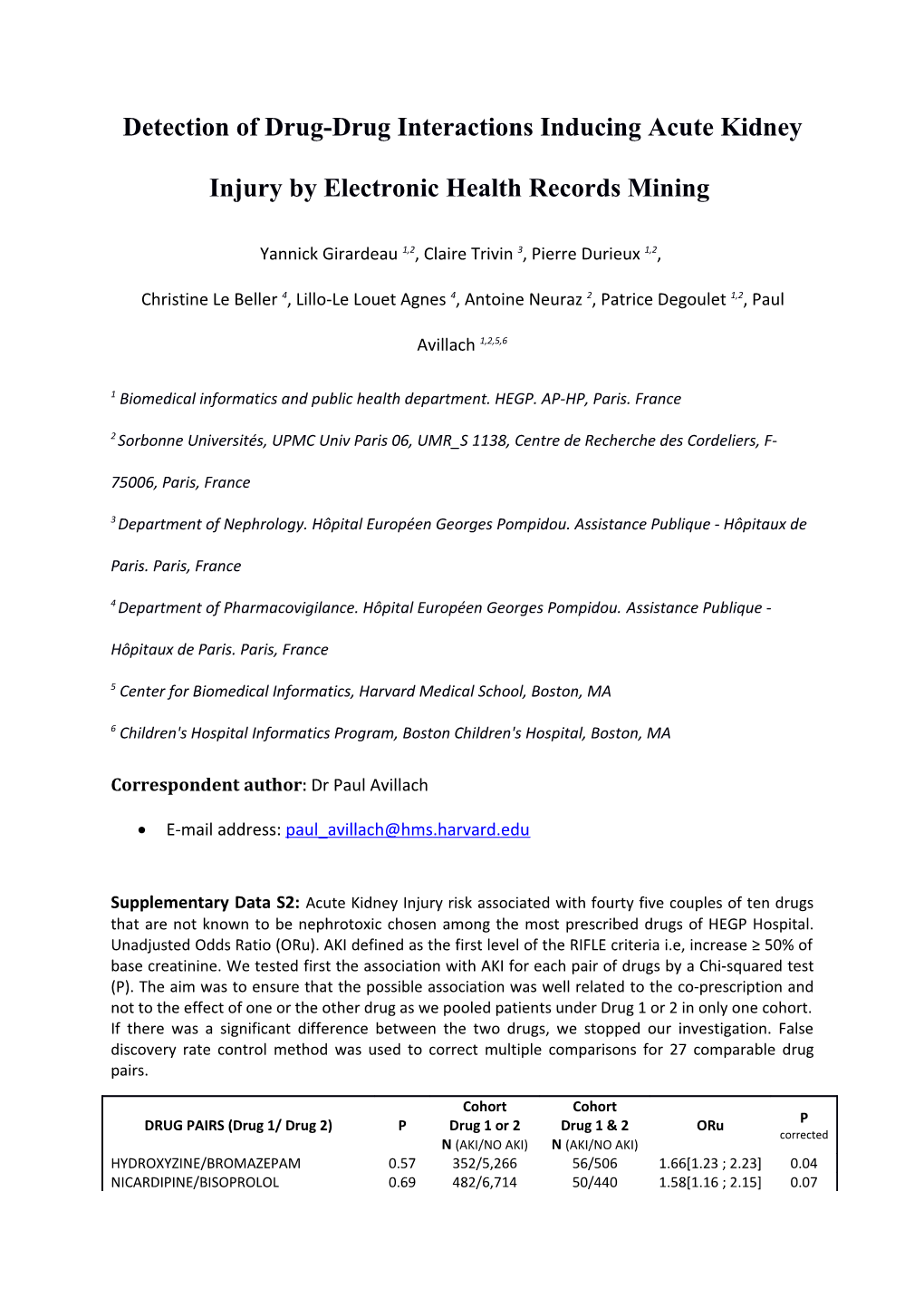 Detection of Drug-Drug Interactions Inducing Acute Kidney Injury by Electronic Health