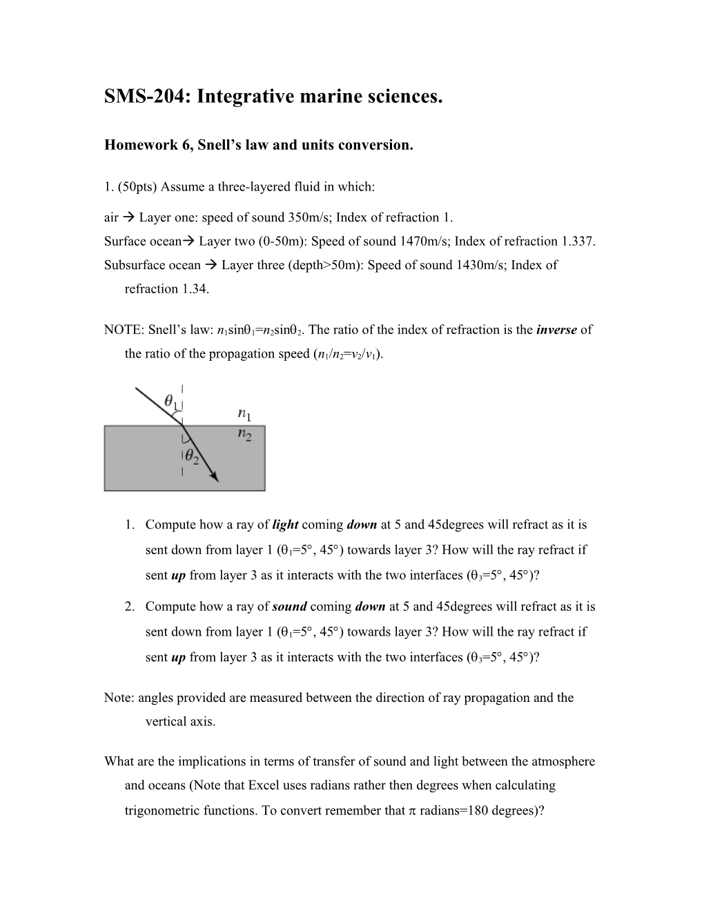 SMS-204: Integrative Marine Sciences