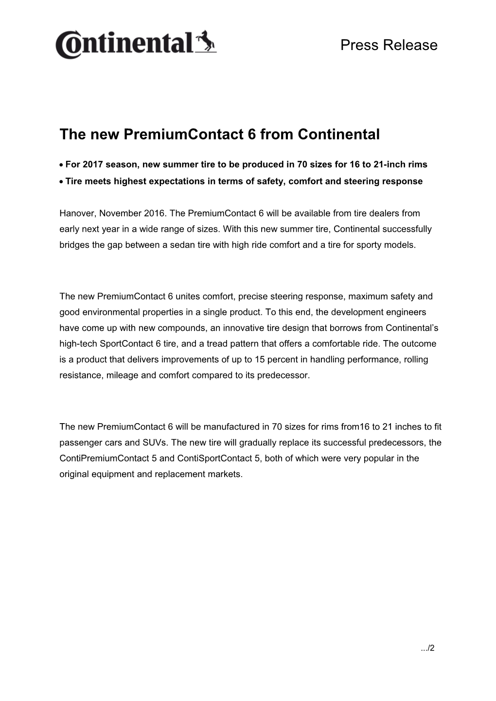 The New Premiumcontact 6 from Continental