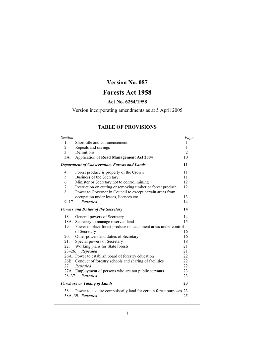 Version Incorporating Amendments As at 5 April 2005