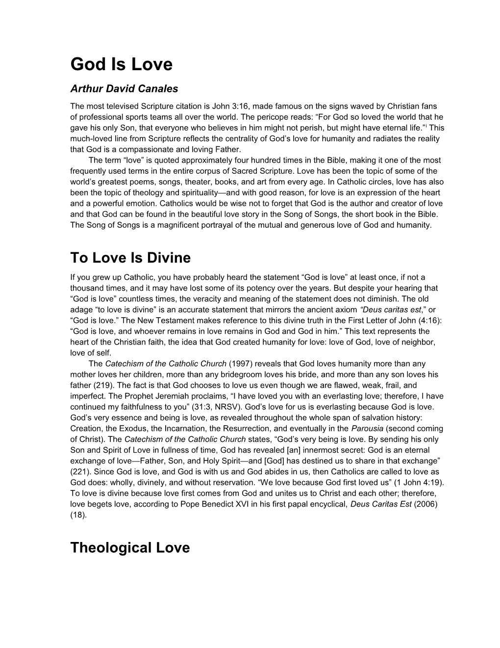 God Is Lovearthur David Canales Page 1