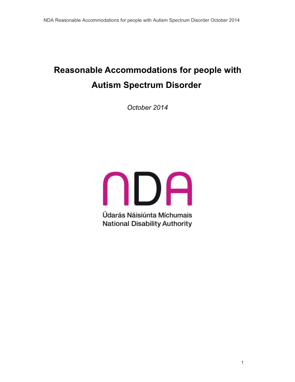 Reasonable Accommodations for People with Autism Spectrum Disorder