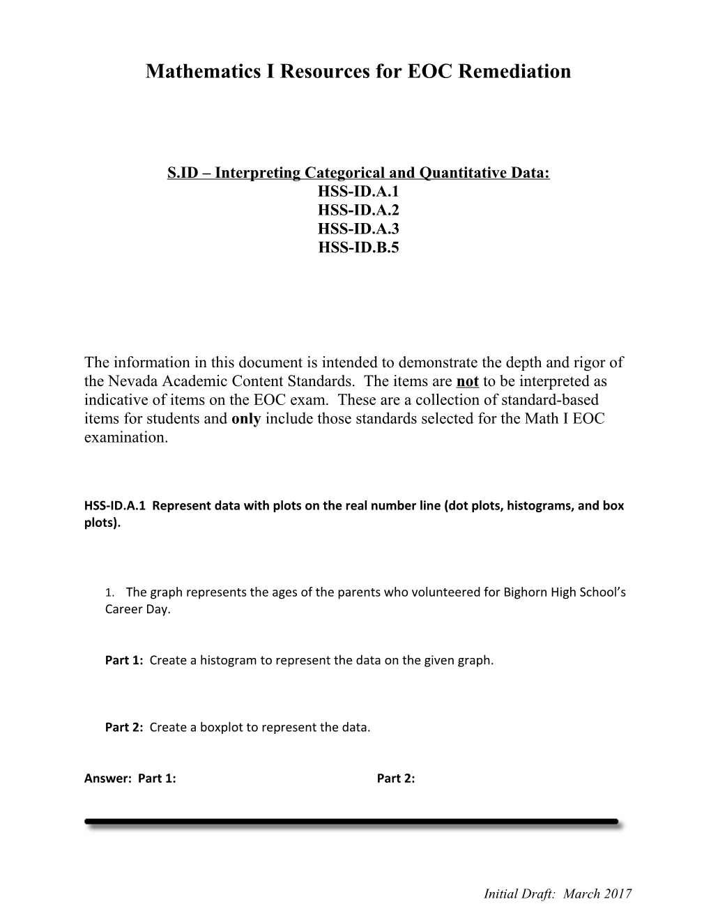 S.ID Interpreting Categorical and Quantitative Data