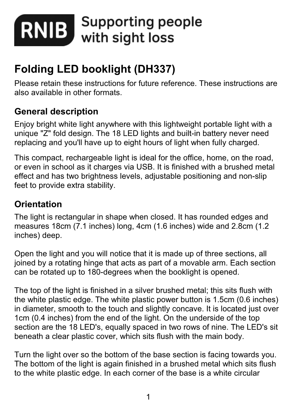 Folding LED Booklight (DH337)