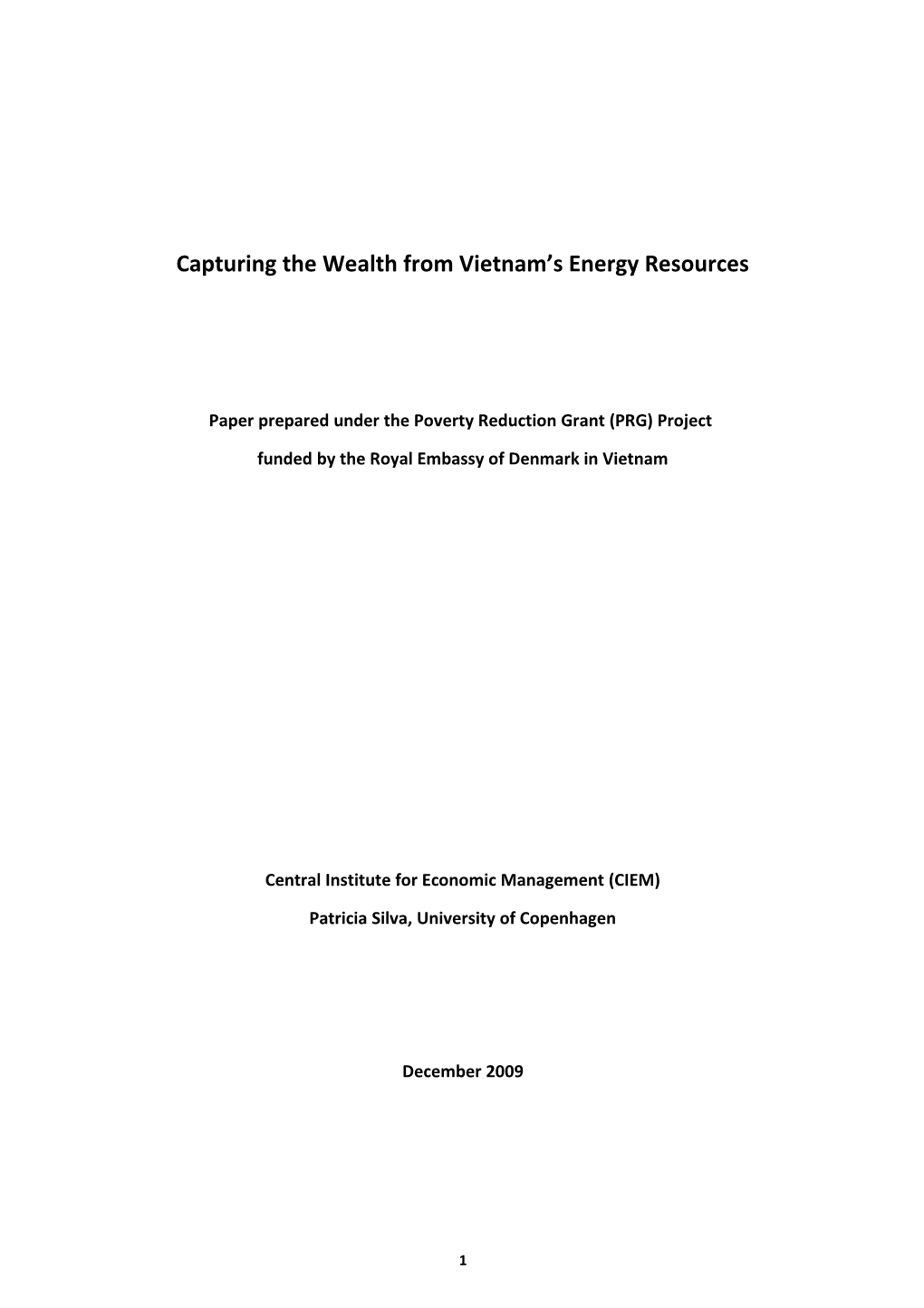 Capturing the Wealth from Vietnam S Energy Resources