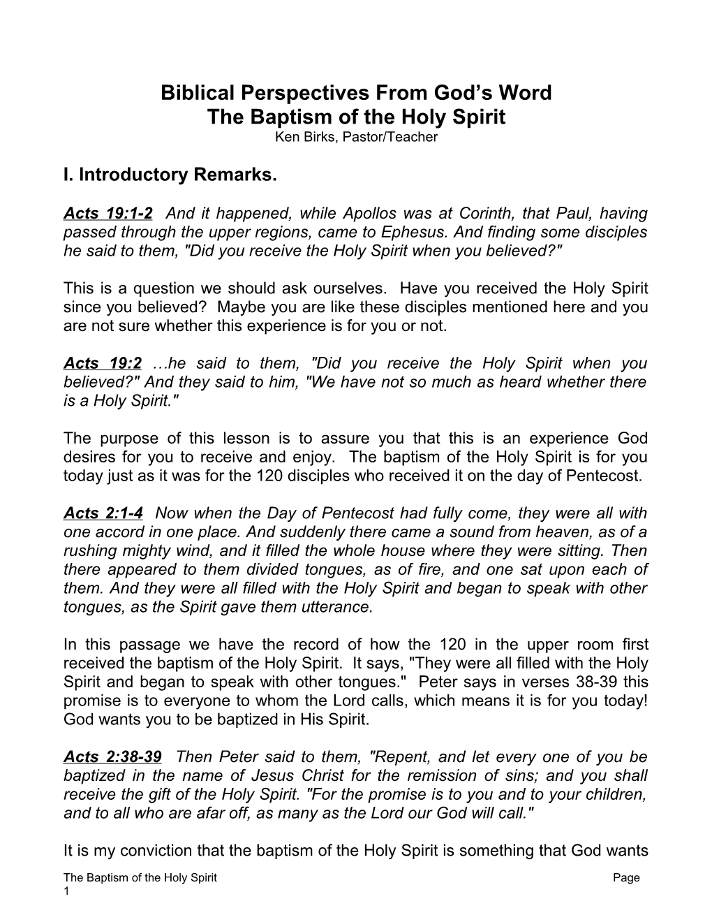 Have You Received the Holy Spirit