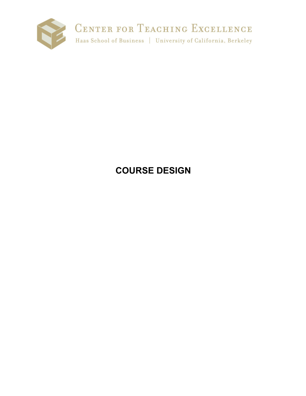 Course Design Template