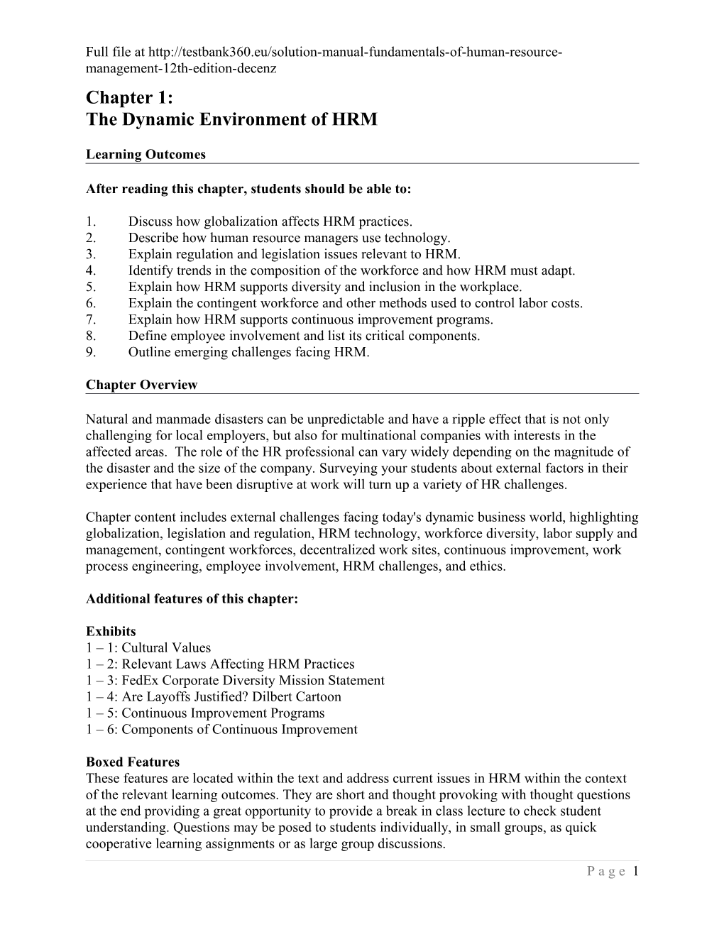 The Dynamic Environment of HRM