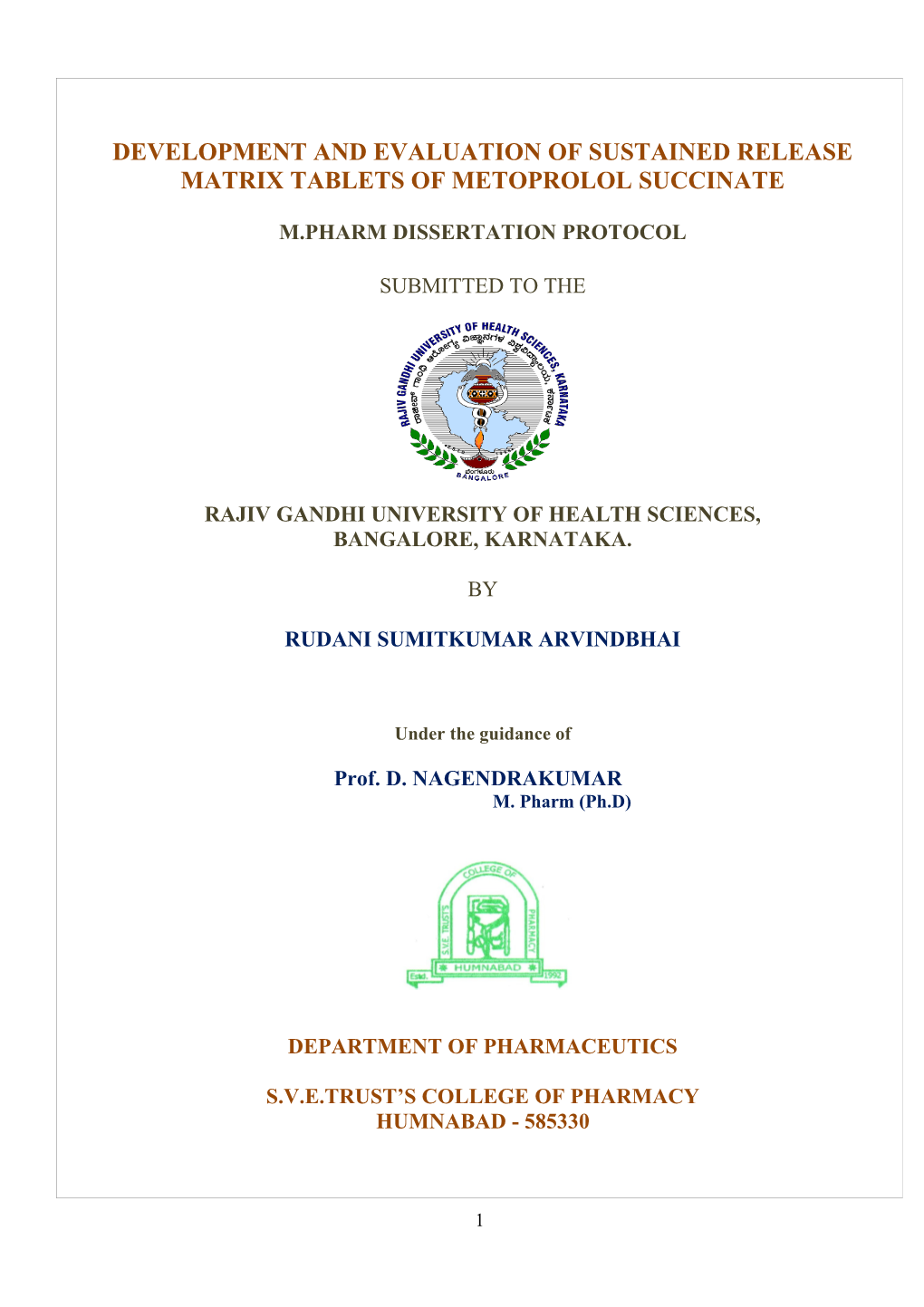 Rajiv Gandhi University of Health Sciences s145