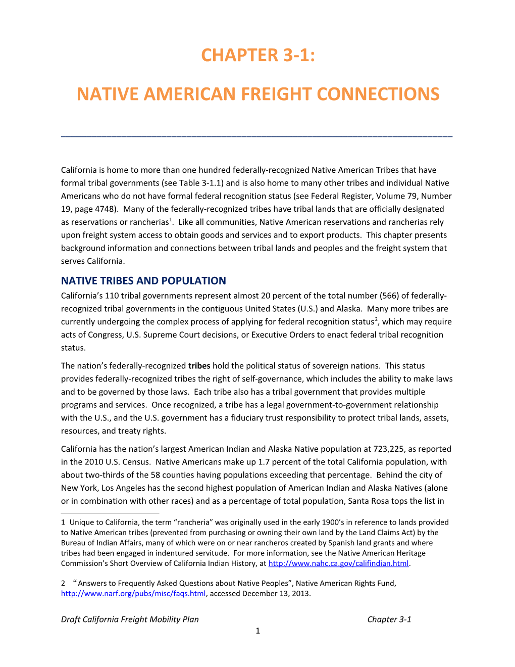 Native American Freight Connections