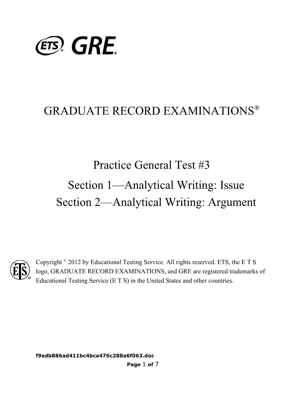 GRE Practice 3 Analytical Writing s1