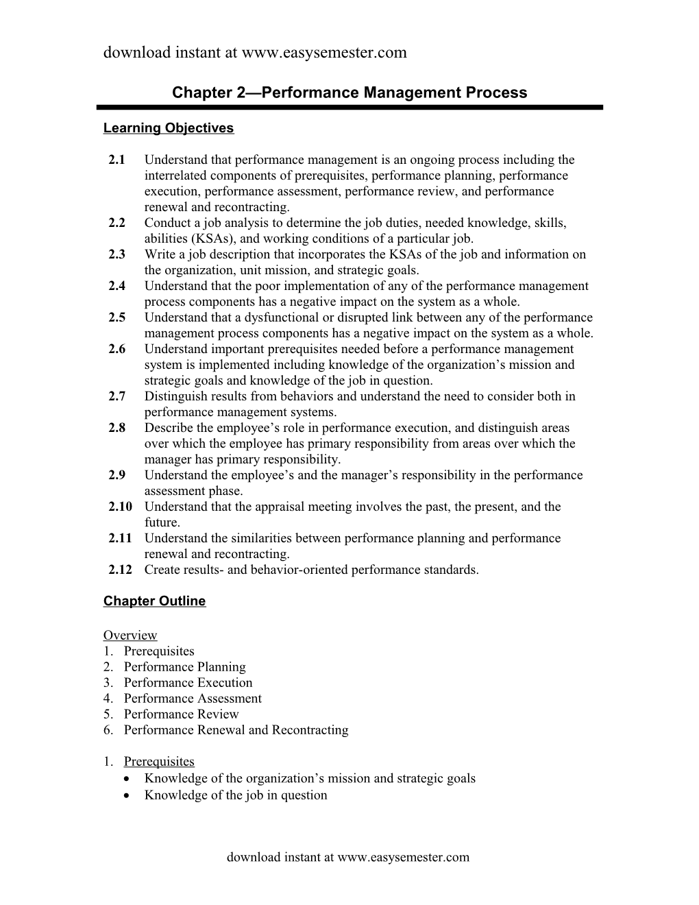 Chapter 2 Performance Management Process