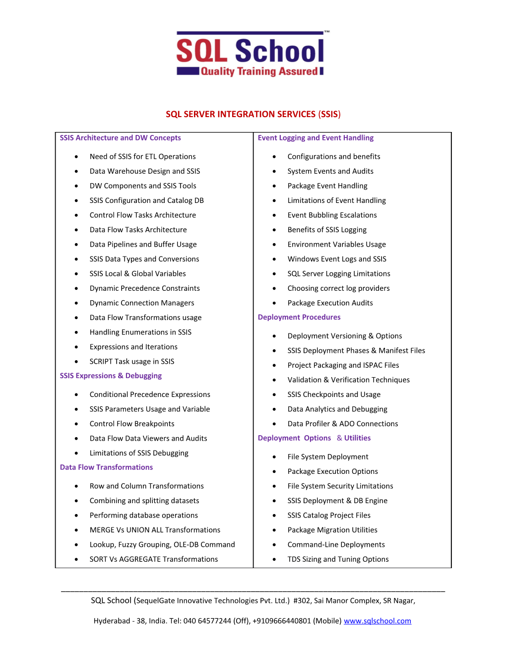 Sql Server Integration Services (Ssis )