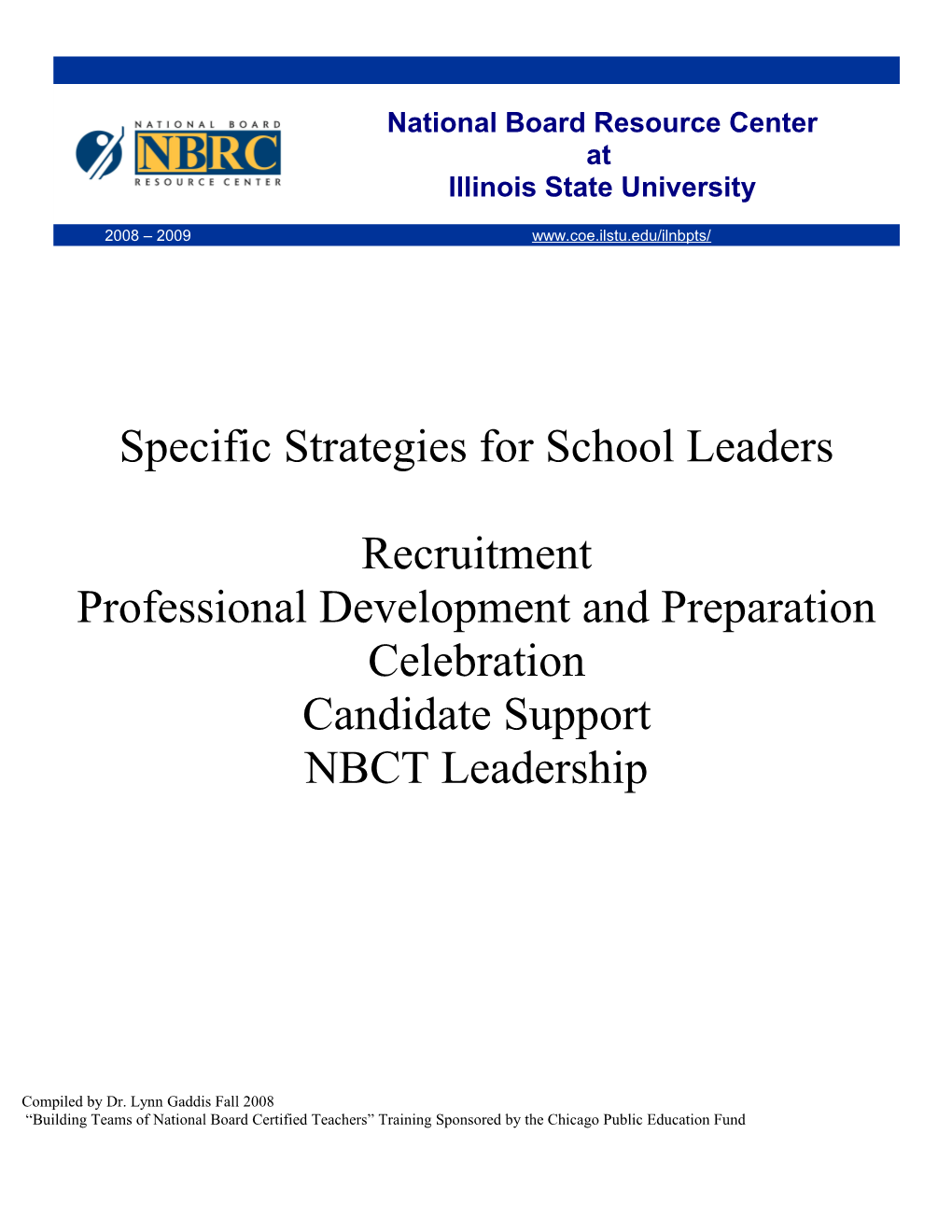 Specific Strategies for School Leaders