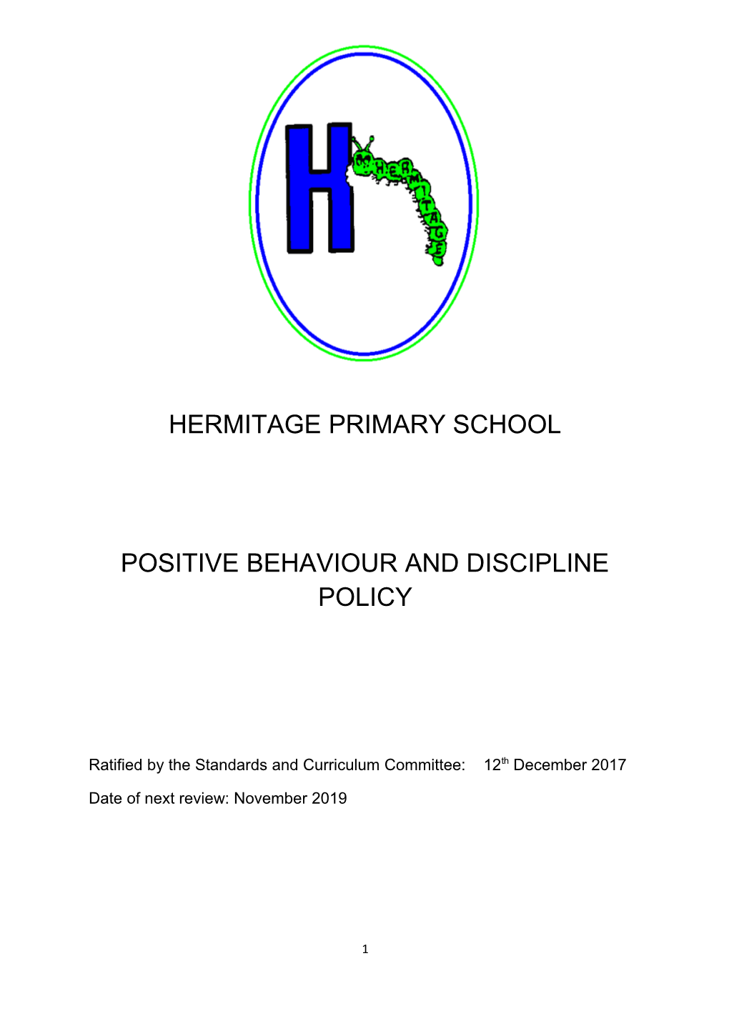 Positive Behaviour and Discipline Policy