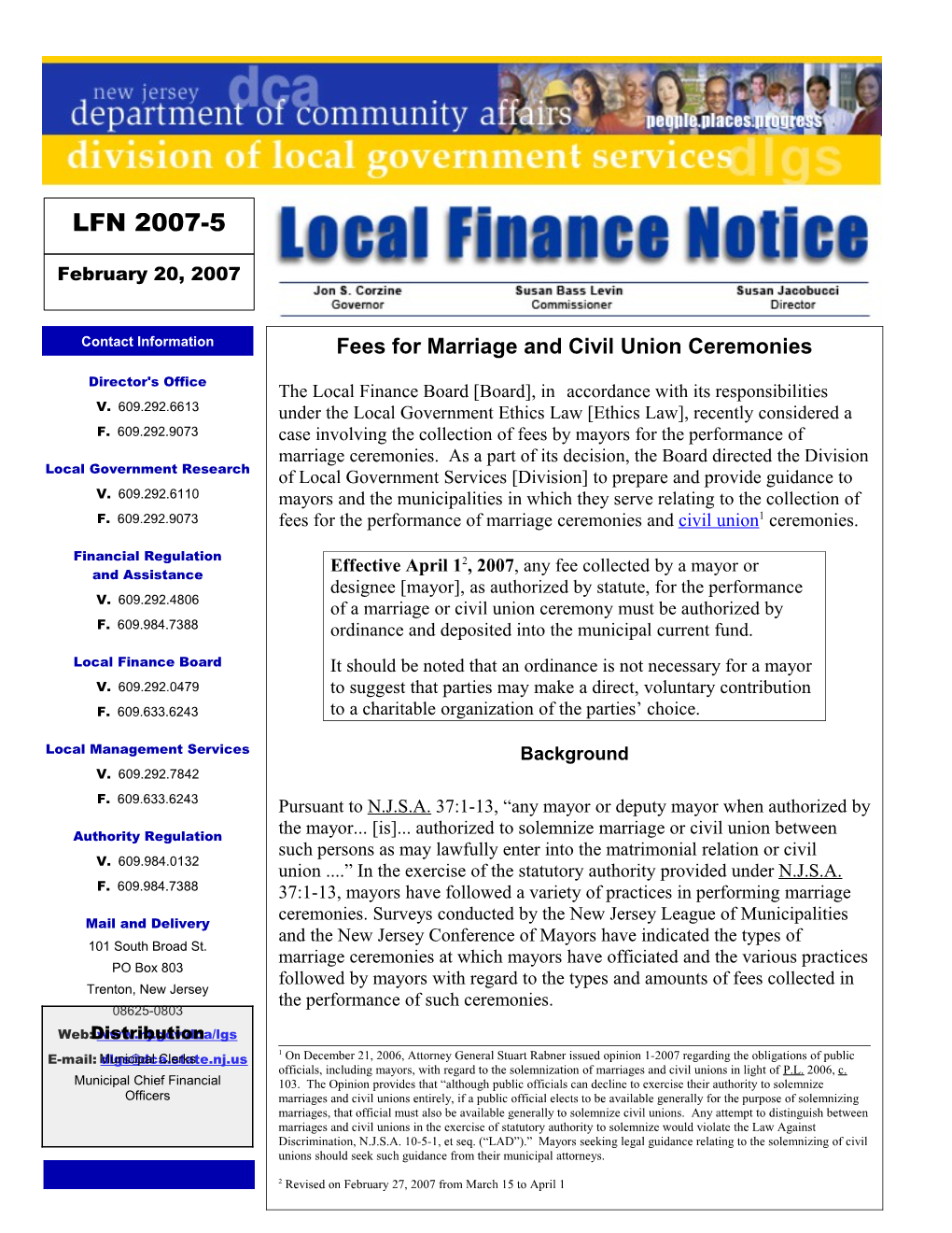 Local Finance Notice 2007-5 February 20, 2007 Page 2