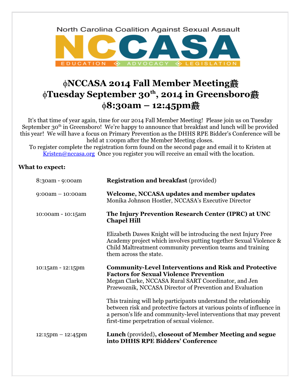 Fnccasa 2014 Fall Member Meetingf