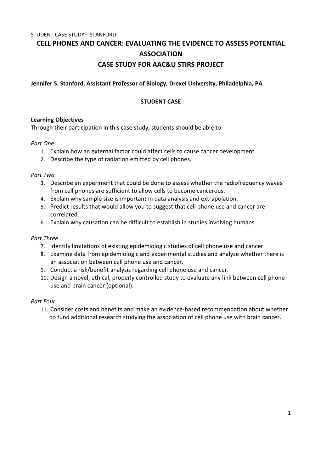 Cell Phones and Cancer: Evaluating the Evidence to Assess Potential Association