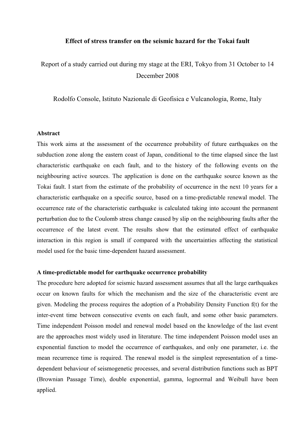 Review of the Paper HAZARD ORIENTED MULTISCALE SEISMICITY MODEL: ITALY by G